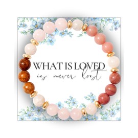 Pregnancy Loss Bracelet - Heart Chakra Gemstones Crystal Bracelet - Miscarriage Gifts for Mothers Loss of Baby Sympathy Gifts - Universal Fit