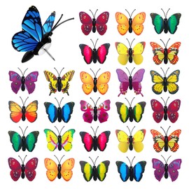 TEAONE Butterfly Push Pins, 30 Pcs Mixed Color Butterfly Thumb Tacks for Cork Board, Photos Wall, Maps, Bulletin Board