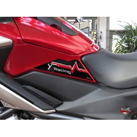 BIKE-label Side Tank Pad Carbon Stripes Red Compatible with Honda NC 750 X 800183