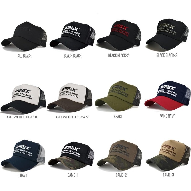 AVIREX 7300 Number Ring Embroidered Mesh Cap, dark navy