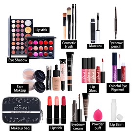 CHSEEO Multi-purpose Makeup Kit Pro Makeup Gift Set Makeup Essential Starter Kit All-in-One Makeup Kit Lip Gloss Blush Brush Eyeshadow Palette Highly Pigmented Cosmetic Palette #4