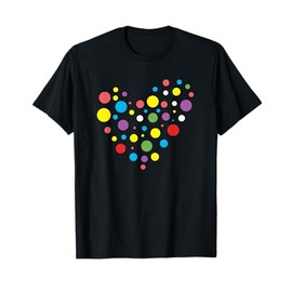 The Dot Day Heart in Colorful Dots Pattern Creative Design T-Shirt