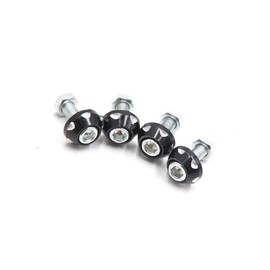 INFINAUTO 4Pcs Car Motorcycle Black Aluminum Alloy Decor License Plate Bolt Stylish Design