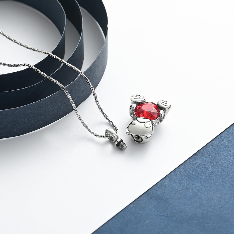 constantlife Teddy Bear Cremation Jewelry Ashes Heart Urn Necklace for