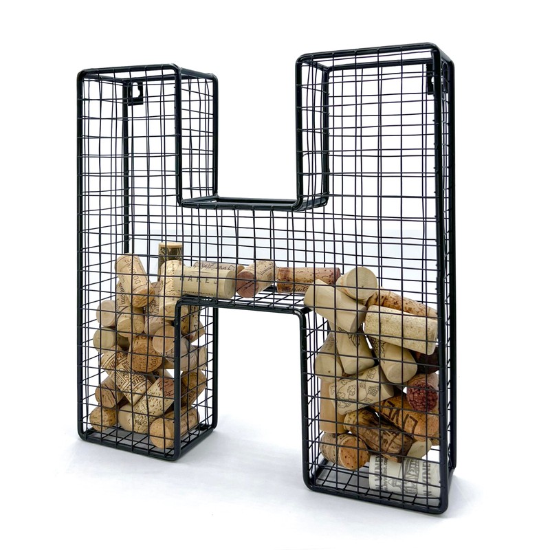 Wine Cork Holder Metal Display Collector Full Alphabet Display Letters