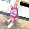 APOSITV Women's Rucksack, Metallic, Small, Silver, Pink, Sparkle, Lightweight, Hologram,