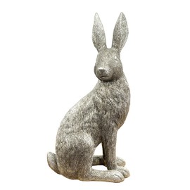 Alfie Francis 35cm Tall Large Silver Hare Ornament Sculpture Statue Home Decoration Gift Rabbit Animal