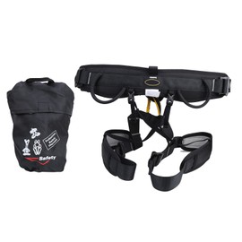Safety Harness Half Body AntiFall Outdoors Rock Climbing High Altitude Rappelling Belt(L Black)