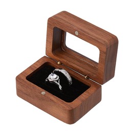 DICOSMETIC 2 Schlitz Holz Ring Box Hochzeitsringe Aufbewahrungsbox Heiratsantrag Verlobungsring Aufbewahrung Kleine Seine Und Ihre Ring Box Mit Schwarzem Samt Innen Für Hochzeitszeremonie Verlobung