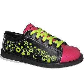 Pyramid Youth Rain Black/Hot Pink/Lime Green Bowling Shoes (1 Youth)
