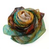 JWSilk Long Silk Chiffon Scarf Floral Print, Autumn Leaves