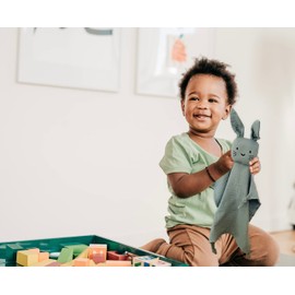 Leyl&Ari Organic Muslin Lovey Blanket | Cotton Bunny Security Blanket for Boys and Girls (Sage)