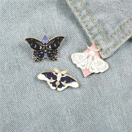 lihonzhiButterfly Pin Set Moth Pins Cute Christmas Backpacks Lapel Pins Kawaii Pins Aesthetic Brooches Badges Gift Cartoon Pins for Steampunk Hats Jackets Jewelry for Women Clothing