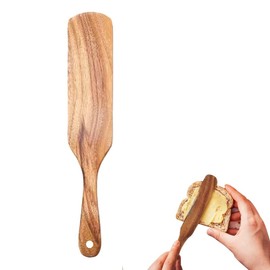 YAFIYGI Wooden Spurtle for Cooking Starter Sourdough High Moisture Resistance Teak Wooden Spurtle for Ideal for Spreading Mixing and Reaching Bottom of Jars Non-Stick Cookware Kitchen Utensils