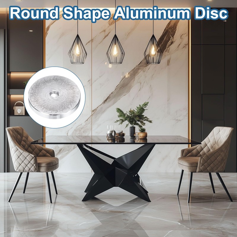 uxcell 4Pcs Round Shape Aluminum Disc, M10 Thread 50mm Diameter