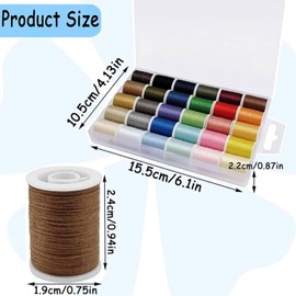 30 Color All-Purpose Polyester Sewing Thread Set – 1,350m Total, 45m (50 Yards) Per Roll – Suitable for Hand and Machine Sewing – Includes Black and White Sewing Threads