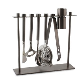 Old Dutch Bar Tools Set - 7 pc - Gunmetal Finish Stainless,12.5 x 10.5 x 3",5442GM