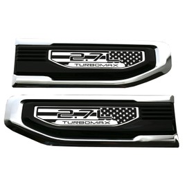 Pair Driver Passenger Side Badge Vent Emblems Compatible with 2019-2025 Sierra 1500 2.7L Turbo-max 86532094 (Chrome line)