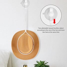 Adorila 2 Pack Cowboy Hat Mount for Truck, Silicone Cowboy Hat Holder with Suctions Cup, Hat Hanger for Vehicle Seat Car Accessories and Home (White)