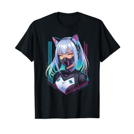 Anime Cyberpunk Girl Sci-fi Anime Manga Cat Ears Girl T-Shirt