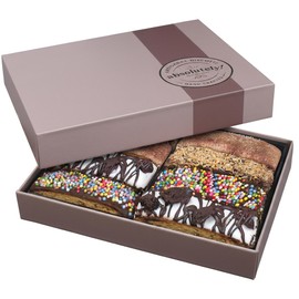 Absolutely Gluten Free Artisanal Chocolate Covered Biscotti Gift Box | Grain, Dairy, Gluten and Dye Free | Christmas and Newyear Holiday Gift | Mishloach Manot | Purim Gift | 8 Heavenly Chocolate Biscotti Cookies | Elegant Gift Box | Birthday | Gluten Free Care Package for Sympathy, Get Well Soon, College Student, Anniversary | Certified Kosher