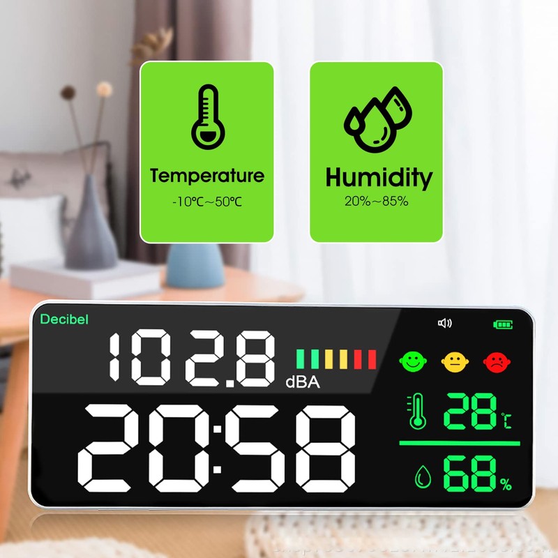 Decibel Meter Wall Hanging Sound Level Meter 11in Large LED