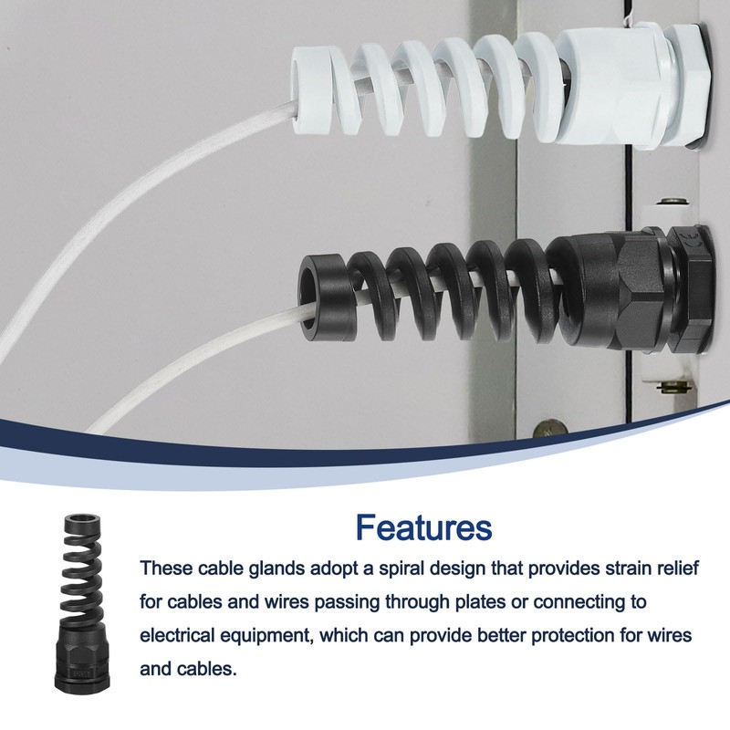 QUARKZMAN Pack of 10 Waterproof Cable Glands, PG11 Nylon Cable