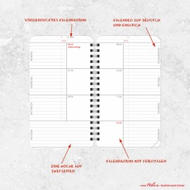 FLVG 2026 Compact 17 x 9.5 cm Ring Bound Diary 154 Pages Plastic Cover Business Planner with Project Planning