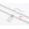 XIRUVE Length Adjustable Stainless Steel Initial Letter A-Z Rectangle Pendant