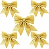 Aurasky Bows Christmas Gold, Pack of 5 Christmas Tree Bows