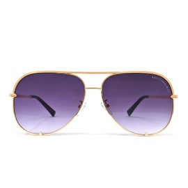 K&L's Luxury & Co. Gold Metal Alloy Aviator Sunglasses K04042021 Gradient Polarized UV 400 Protection Lens for Men and Women (Gold, Gray)