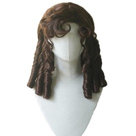 Lolita Wig, Roman Curl Wig, Wig, Roman Curl, Lolita Style, Heat Resistant, Cosplay, Doll Feel, Wavy, Vintage, Elegance, Ladies, Small Face, Natural (Brown & Curly Bangs)