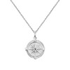 Sterling Silver Point The Way Black Diamond Compass Pendant Necklace,