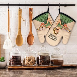 zcyhtqp, I Baked You Some Shut The Fucupcakes, Funny Silicone Non-Slip Oven Mitts and Pot Holders Sets of 2, Bake Lover Gift, Housewarming Gifts, Perfect for Kitchen,Cooking,Baking