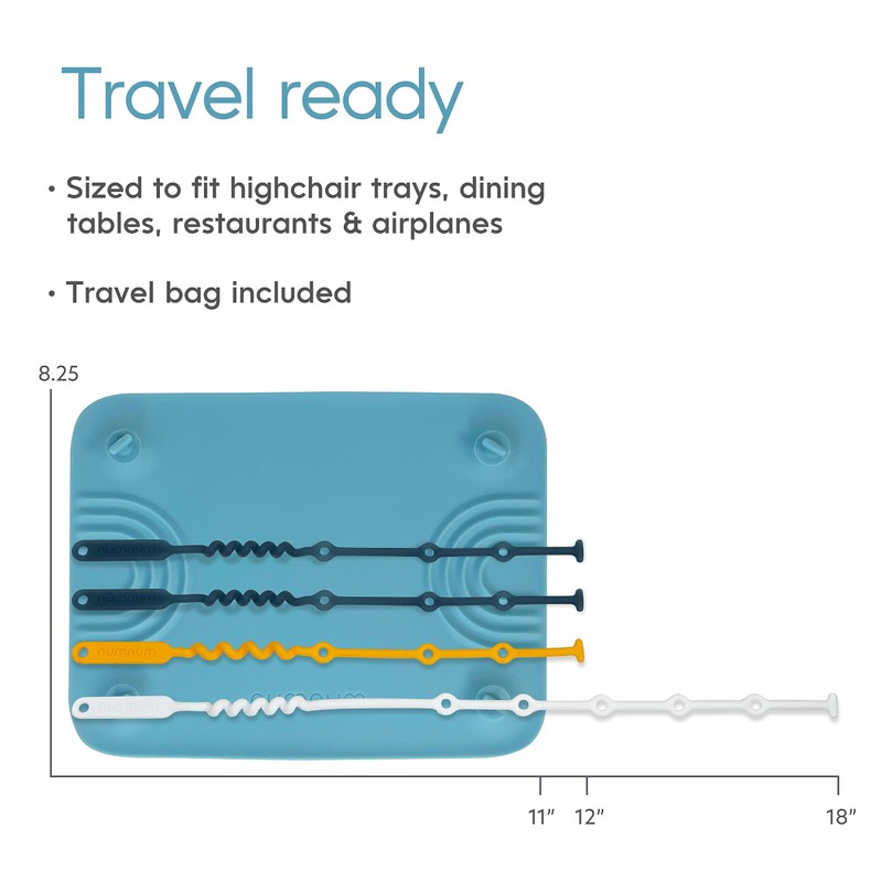 NumNum Silicone Placemat w/Pincer Grasp Grooves for Toddlers, Baby, &