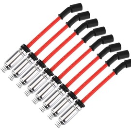 10.2 MM Racing Spark Plug Wires for CT5 CTS Escalade Camaro Corvette Express Silverado Suburban Tahoe Savana Sierra Yukon 5.3L 6.2L 6.6L V8 2014-2022 Red
