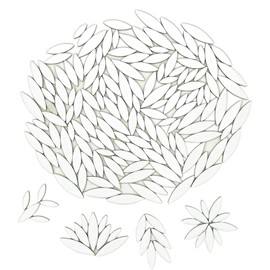 Leaf Petal Ceramic Mosaic Tiles for Crafts, 500 g Irregular Mosaic Pieces, Petal Mosaic Tiles DIY Mosaic Making Stones for Crafts Hobby Art Wall Decoration (White)