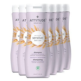 ATTITUDE Soothing & Calming Hair Shampoo for Sensitive Skin, EWG Verified Plant and Mineral-Based Ingredients, Enriched with Oatmeal, Vegan & Cruelty-free, Chamomile, 16 oz Pack of 1
