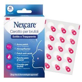 Nexcare Cerotti Idrocolloidali per Acne e Brufoli, Fini e Trasparenti, Fabbricati in Corea, Assorbono Pus e Sebo, Facili da Rimuovere, 15 Cerotti