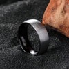 King Will BASIC 8mm Titanium Ring Matte Brushed Black Comfort