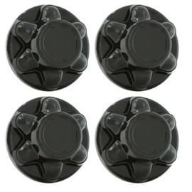 Set of 4 - PHOENIX QT655BHN-x4, Black ABS Hub Covers fit hubs with Six 13/16" Lug Nuts on 5.5" Bolt Circle
