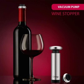 CHEER Wine Saver Vacuum Pump Kit with 2 Valve Bottle Stoppers and 1 Champagne Stopper