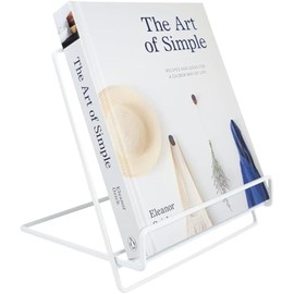 NOAEOU Cookbook Stand Holder for Kitchen Counter, Recipe Book Stand for Reading Hands Free (White)