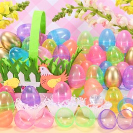 Tagitary Easter Eggs Set 100PCS,Colorful Bright Easter Egg Fillable Include 10 Golden Eggs,Empty Bulk for Easter Theme Party Favors for Kids,Perfect for Easter Egg Hunt Basket Stuffers Classroom Prize