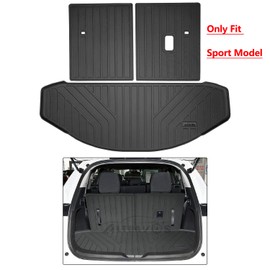 AltraVos Trunk Mat & Backrest Mat (Only Fit Sport Model) for 2016-2023 Mazda CX-9 CX9 TPE All Weather Protection Cargo Liners Covering The backrest