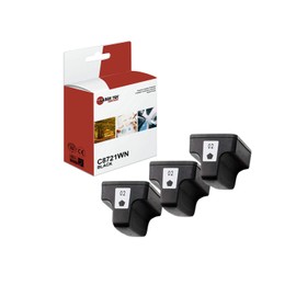 Laser Tek Services Compatible High Yield Ink Cartridge Replacement for HP 02 C8721WN Works with HP Photosmart 3110 3210 3210v 3210xi 3310 C5180 D7245 D7255 Printers (Black, 3 Pack) - 660 Pages