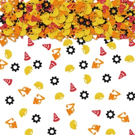 100pcs Construction Confetti, Gold Glitter Excavator Table Confetti for Baby Shower, Excavator Truck Paper Scatters, Construction Birthday/Boys Birthday Party Table Decoration