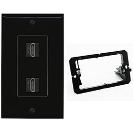 RiteAV HDMI Wall Plate 2 Port - 1 Gang w-Bracket [Black/Black]
