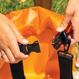 WOW Sports H2O Proof Dry Bag, Waterproof Backpack with Mesh Sides and Internal Phone Pocket, Waterproof Bag for Boating, Kayaking, Fishing, and More, Orange Solar Bag