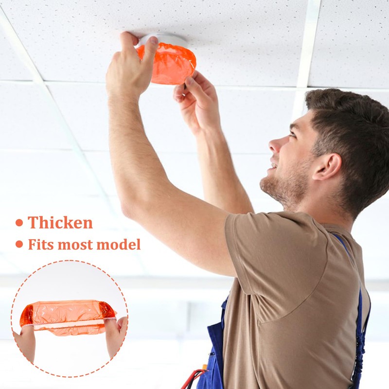 12 Pieces Detector Cover Fire Alarm Dust Paint Cover Stretch